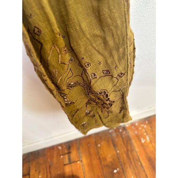 ONE TEASPOON Tobacco Tan Embroidered Lace Cutout Long Sleeve Jumpsuit Size XS - Picture 11 of 12